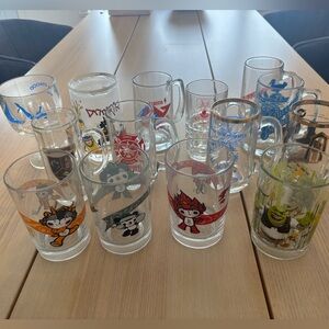 VTG 3 Mcdonalds glasses 2008 Olympic Games collectable+lot 11 mixte glasses (O)